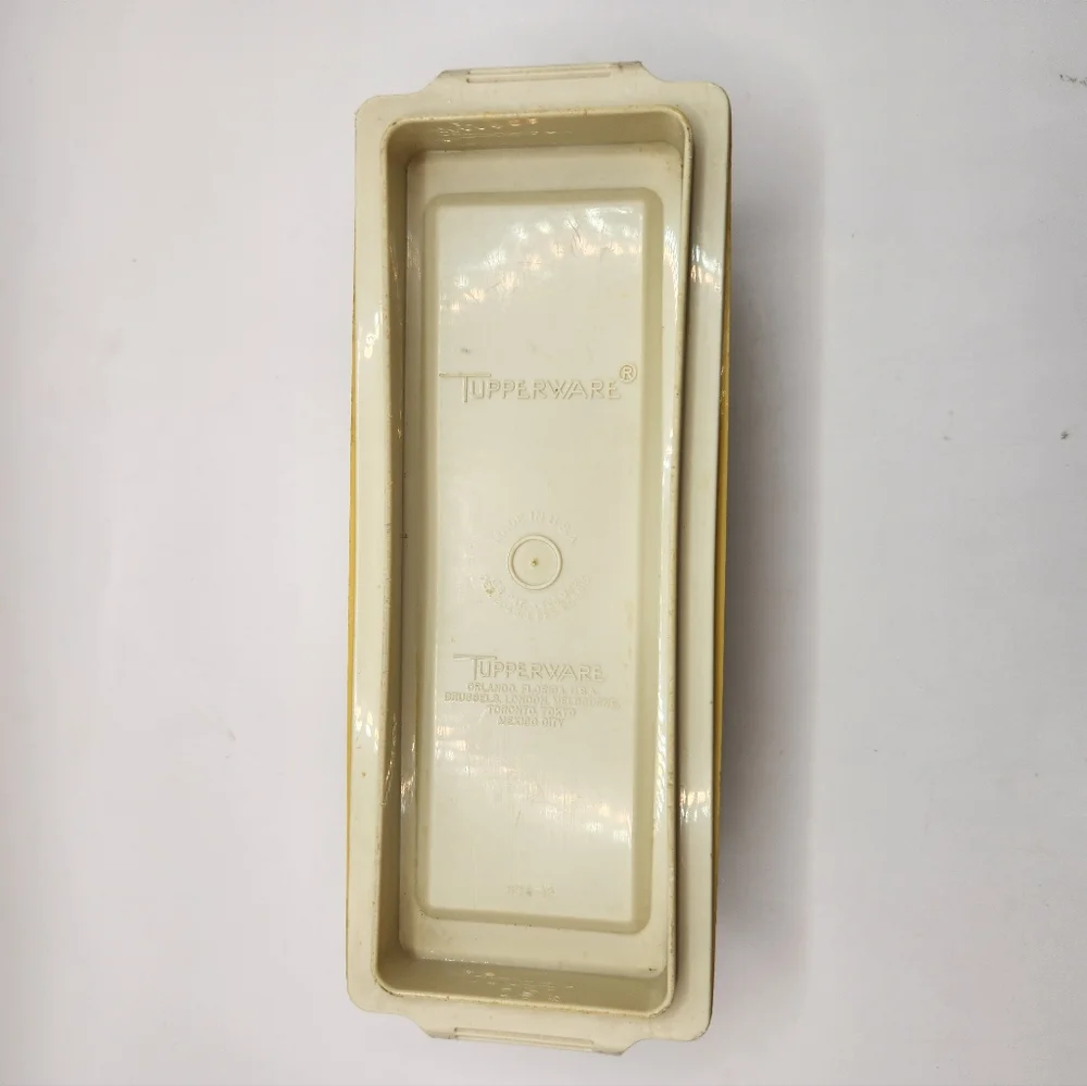 Vintage Tupperware Harvest Gold Butter Dish Lid & Base 636-12 Made in USA